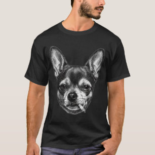 Camiseta Cachorro fumando cigarro meme engraçado chihuahua 