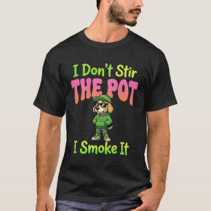 Camiseta Cachorro Fumante Engraçado de Maconha