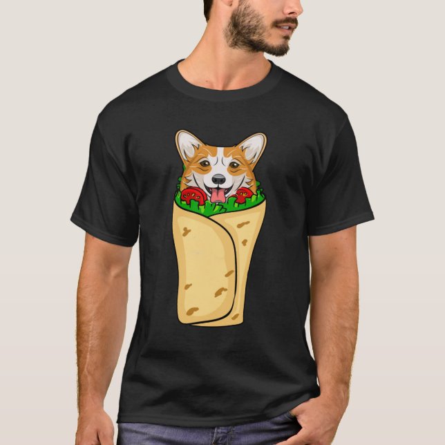 Camiseta Cachorro Funny Burrito Corgi México Sombrero Fiest (Frente)