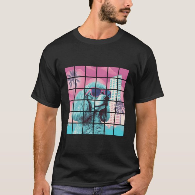 Camiseta Cachorro Funny Poodle Legal Vaporwave Graphic (Frente)