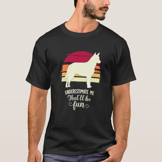 Camiseta Cachorro Gado Heeler Australiano Retro 2 (Frente)