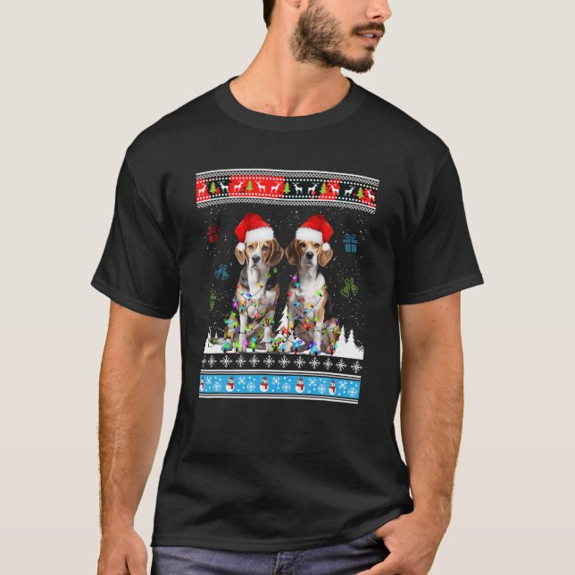 Camiseta Cachorro Gafanhoto Névoa de Natal Feia Suor de Nat (Frente)