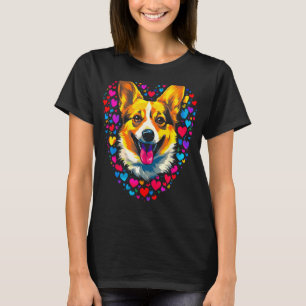 Camiseta Cachorro Galês Fofo Corgi Coração Amor