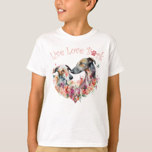 Camiseta Cachorro Galgo Fofo Floral