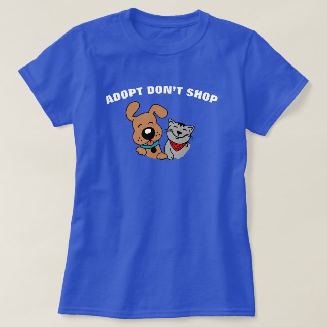 Camiseta Cachorro Gato Adopt Don’t Shop (Frente do Design)