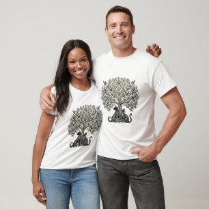 Camiseta Cachorro Gato Árvore da Vida