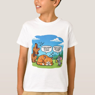 Camiseta Cachorro, Gato e Rato Engraçado