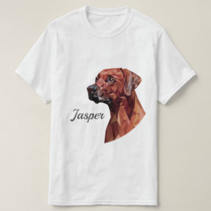 Camiseta Cachorro Geométrico Castanho Adicione Nome T-Shirt