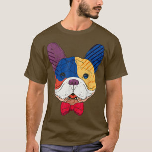 Camiseta Cachorro Geométrico do Bulldog Francês Colorido pa