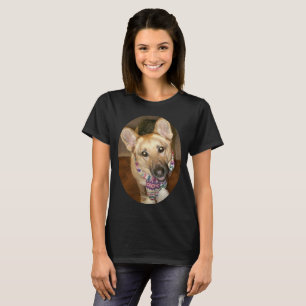 Camiseta Cachorro German shepherd bonito para trás que é fe