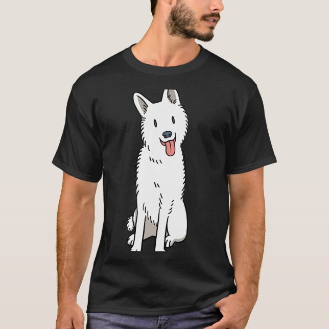 Camiseta Cachorro German shepherd branco americano canadens (Frente)