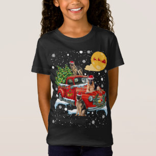 Camiseta Cachorro German shepherd De Natal Com Tru Vermelho
