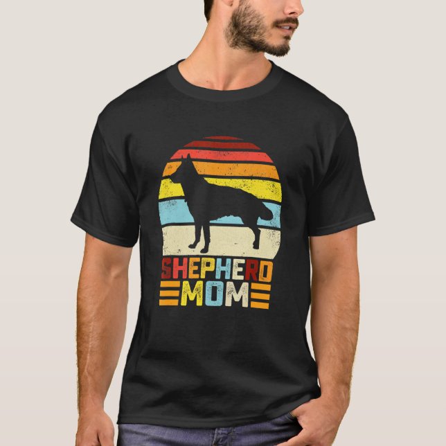Camiseta Cachorro-German shepherd, Dia de as mães-mãe (Frente)