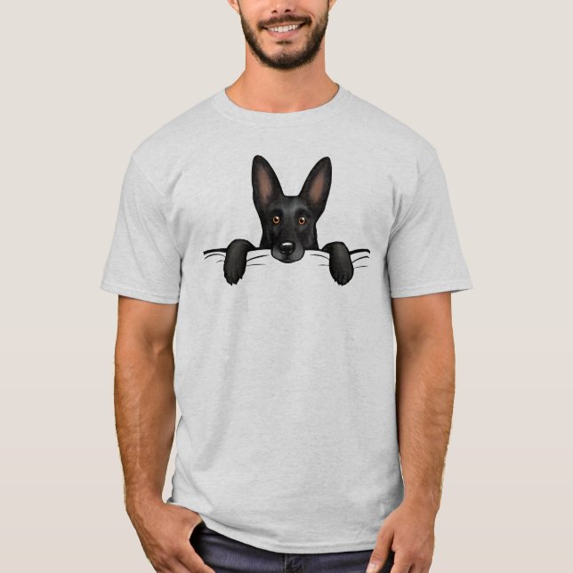 Camiseta Cachorro German shepherd Negro-Cachorro (Frente)