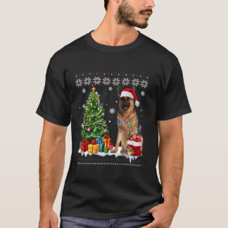Camiseta Cachorro German shepherd Noel Hat Árvore de Natal