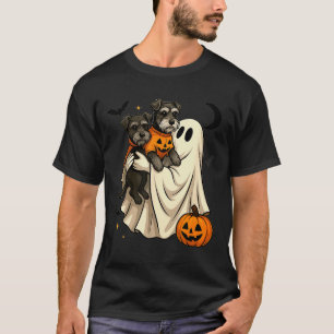 Camiseta Cachorro Ghost Miniature Schnauzer Halloween