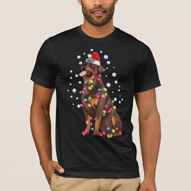 Camiseta Cachorro giratório de natal (Frente)