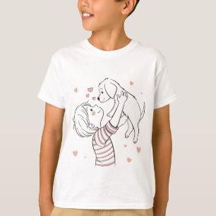 Camiseta Cachorro giro com animação infantil feliz