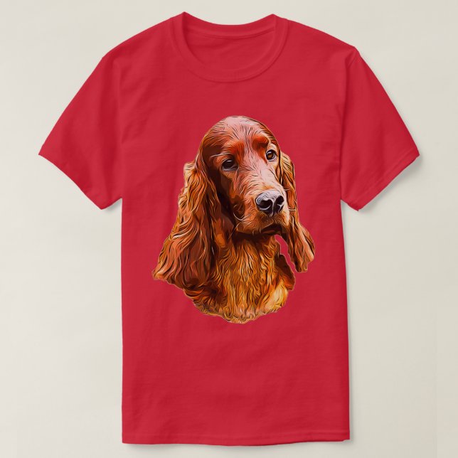 Camiseta Cachorro Glamoroso Irlandês Setter  (Frente do Design)