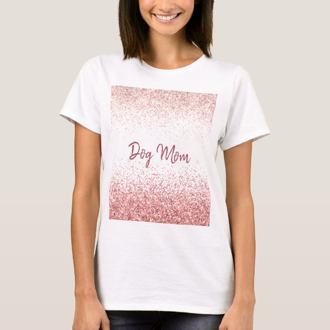 Camiseta Cachorro Glitzy Glitzy Minúsculo Rosa Mama (Frente)