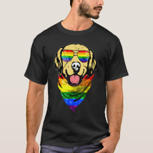 Camiseta Cachorro Golden Retriever Arco-íris Engraçado Orgu