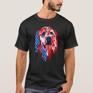 Camiseta Cachorro Golden Retriever Bandeira Americana 4 De