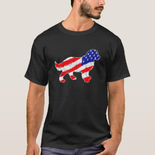 Camiseta Cachorro Golden Retriever Bandeira Americana Pai P