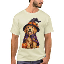 Cachorro Golden Retriever Chapéu de Bruxa Hallowee
