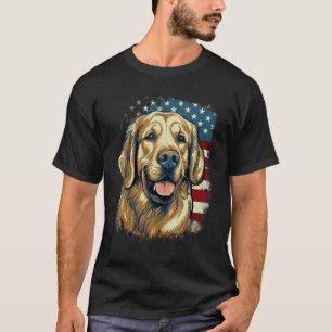Camiseta Cachorro Golden Retriever da Bandeira Americana 4
