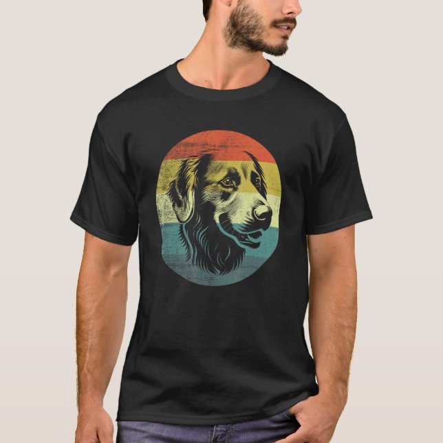 Camiseta Cachorro Golden Retriever Design Retro (Frente)