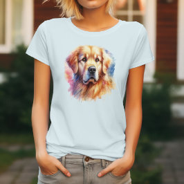 Camiseta Cachorro Golden Retriever em Aquarela