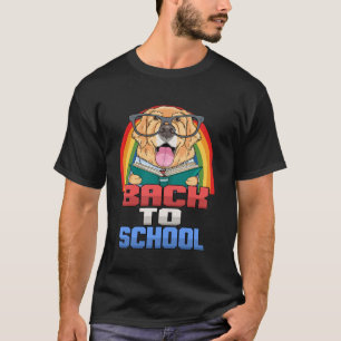Camiseta Cachorro Golden Retriever Engraçado Voltando à Esc