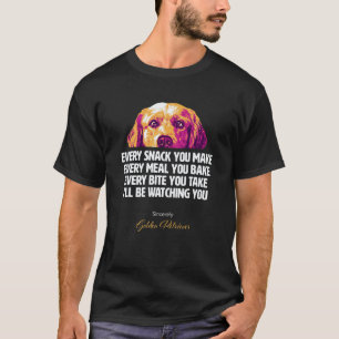 Camiseta Cachorro Golden Retriever faminto quer comer um pe