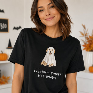 Camiseta Cachorro Golden Retriever Fantasma de Halloween Ad