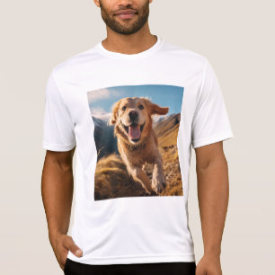 Camiseta Cachorro Golden Retriever Feliz Correndo
