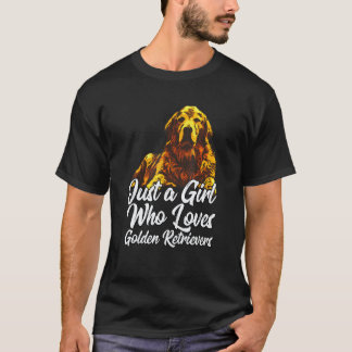 Camiseta Cachorro Golden Retriever Fofo Apenas Uma Garota