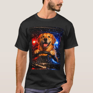 Camiseta Cachorro golden retriever fofo dirigindo piada de 