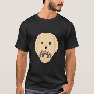 Camiseta Cachorro Golden Retriever Fofo & Donut Para Famíli