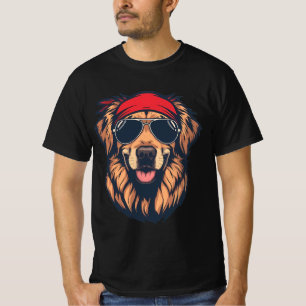 Camiseta Cachorro Golden Retriever Legal com Óculos de Sol