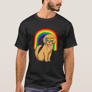 Camiseta Cachorro Golden Retriever Lgbt Arco-íris Bandeira 