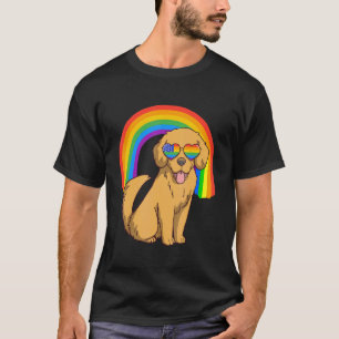 Camiseta Cachorro Golden Retriever Lgbt Arco-íris Bandeira