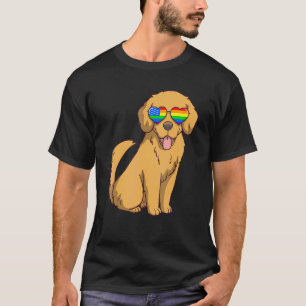 Camiseta Cachorro Golden Retriever Lgbt Arco-íris Bandeira