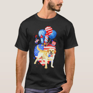 Camiseta Cachorro Golden Retriever Merica 4 de Julho Bandei