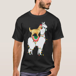 Camiseta Cachorro Golden Retriever Montando Llama Ilumina P
