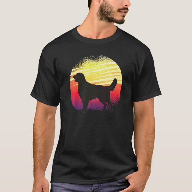 Camiseta Cachorro Golden Retriever Retro 1 (Frente)