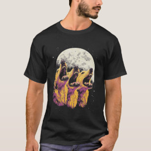 Camiseta Cachorro Golden Retriever Uivando Para A Lua