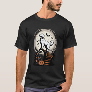 Camiseta Cachorro GR Retriever Dourado Lua Halloween Assust
