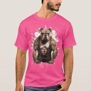 Camiseta Cachorro-Grande Com Músculos Formando Gym Bodybuil