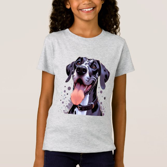 Camiseta Cachorro Grande Danço De Cãozinho De Aquarela (Frente)