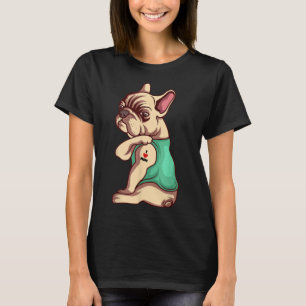 Camiseta Cachorro-Grande Francês Cachorro Adorava Tatuagem